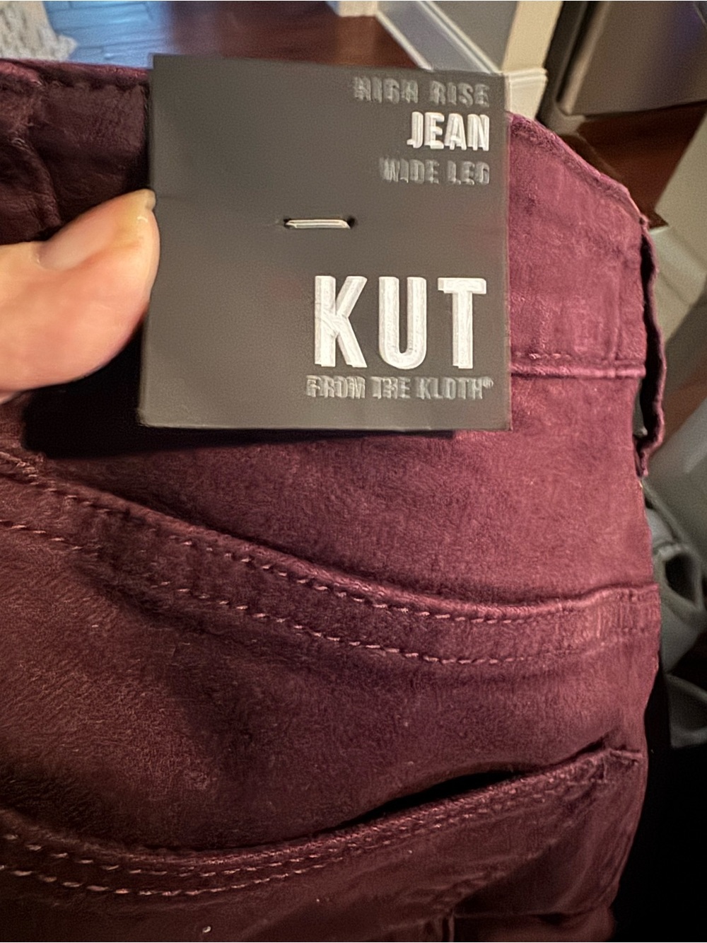 KUT from the Kloth High Rise Wide Leg Jeans - Eggplant